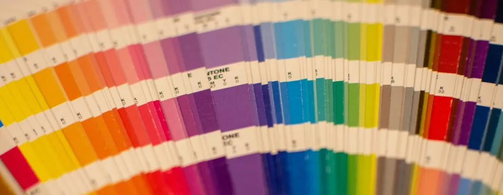Pantone color swatches used for apparel color matching