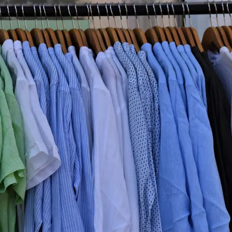 Retail clothing range on a rail